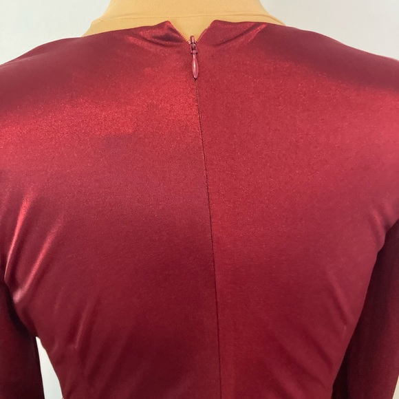 Altuzarra for Target burgundy satin tulip-skirt dress - Picture 4 of 8